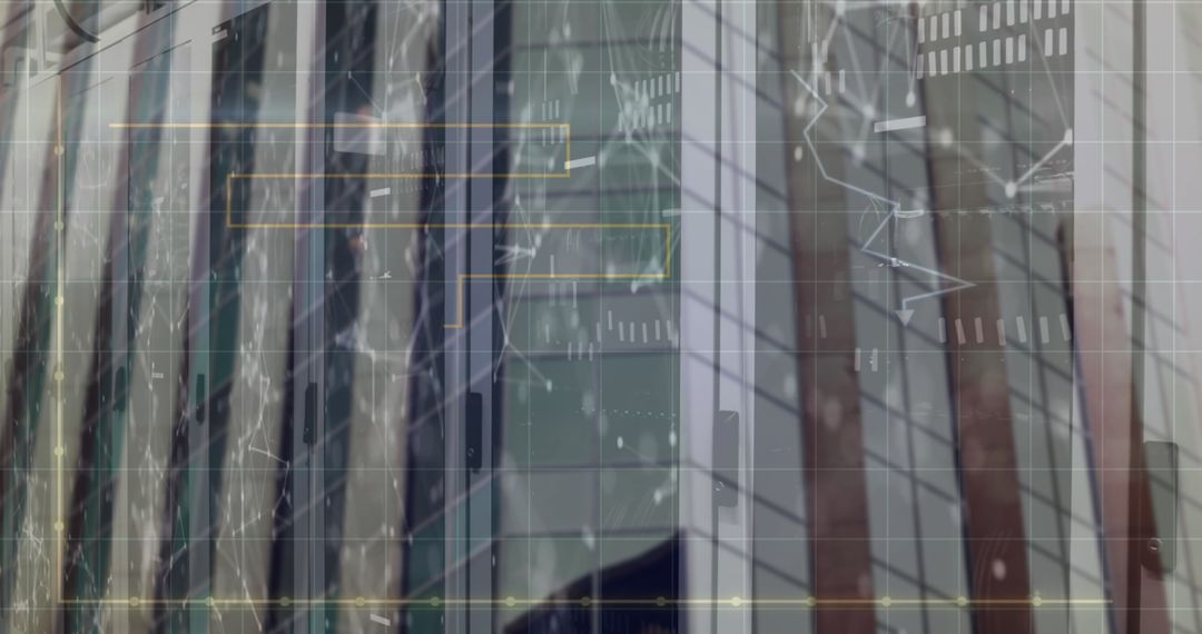 Global Network and Analytics over Modern Glass Office Building