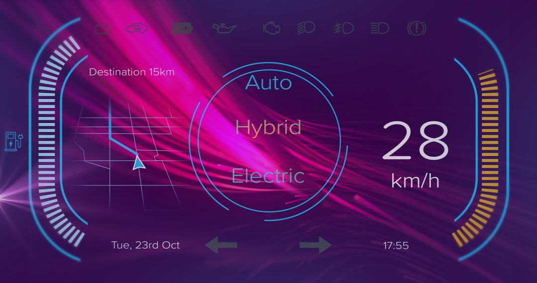 Futuristic Digital Car Dashboard Interface
