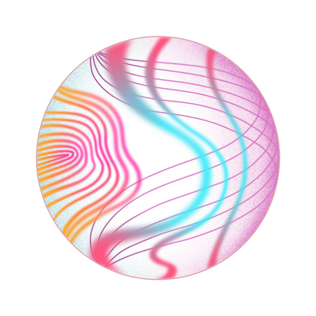 Psychedelic Vibrant Abstract Circular Vortex on Transparent