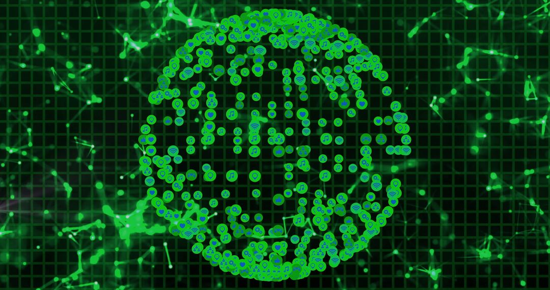 Futuristic Network Technology Globe with Digital Grid