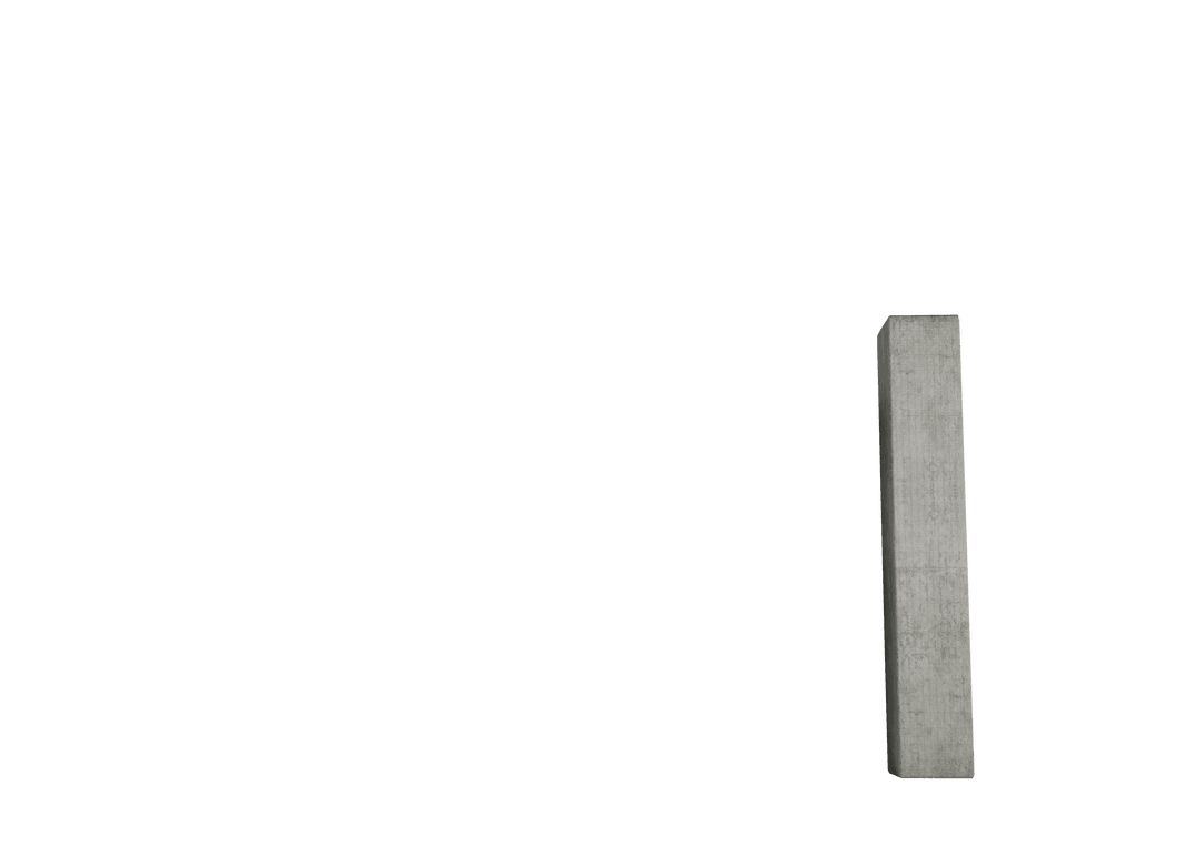 Gray Concrete Style Solid Bar on Transparent Background for Design