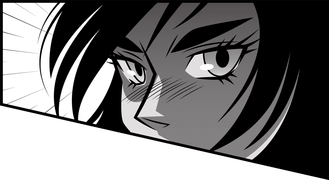 Transparent Anime Character Dramatic Expression Cover Design