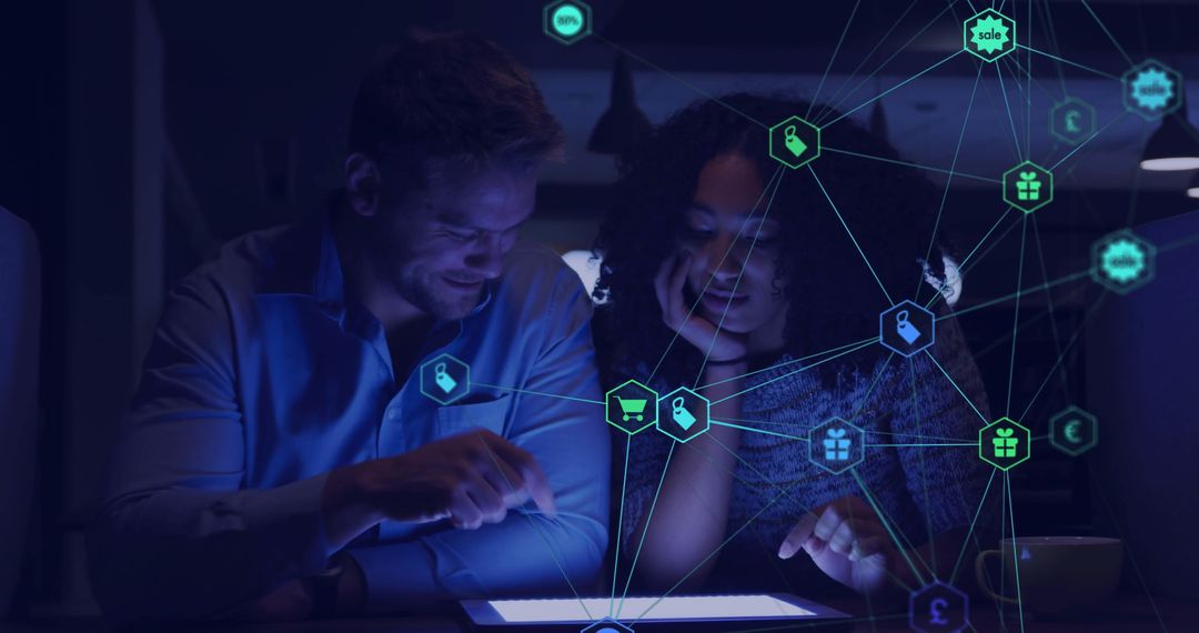 Diverse Colleagues Interacting with Digital Interface on Tablet