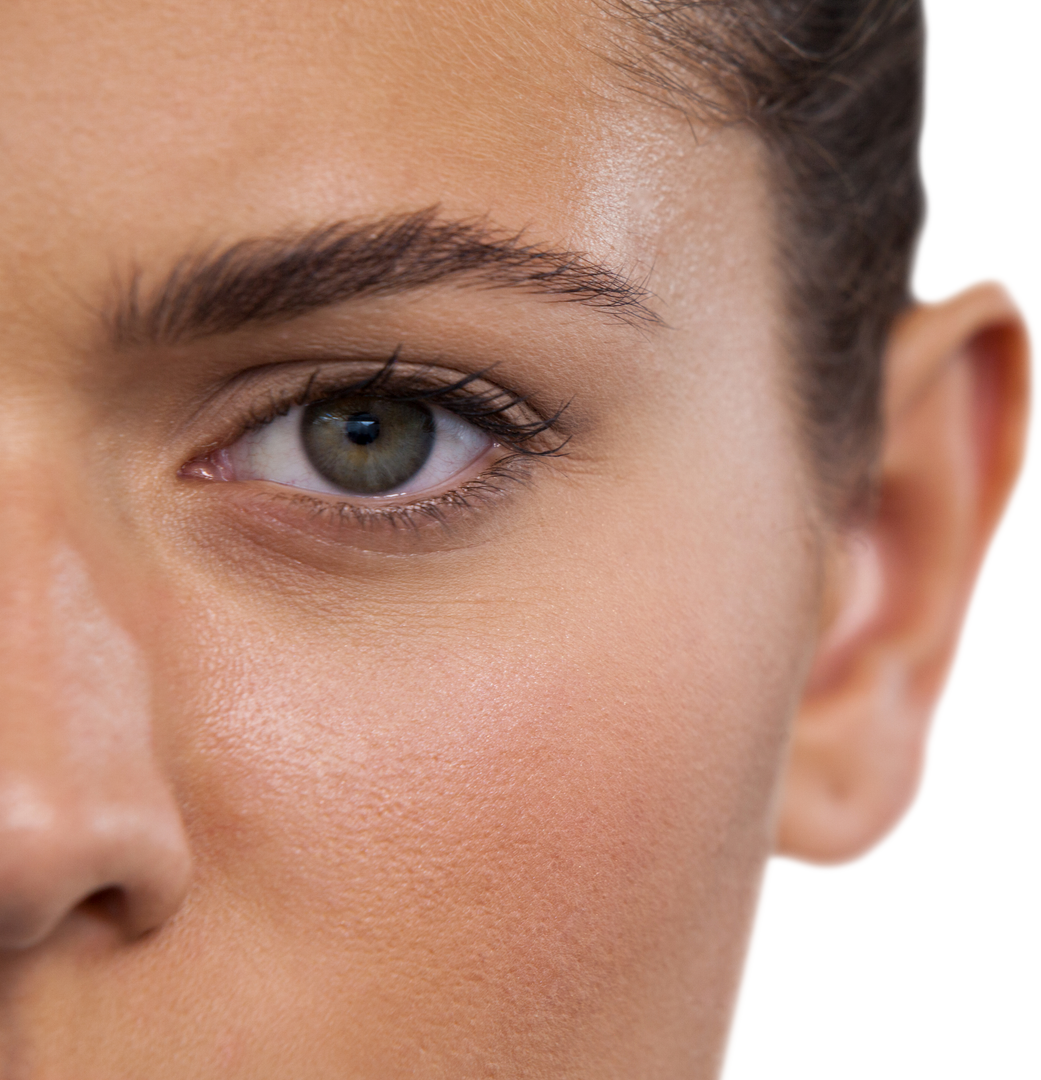 Close-Up of Young Woman's Face with Transparent Background - Download Free Stock Images Pikwizard.com