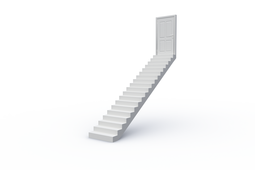 Transparent Stairs Leading to Door Isolated on Transparent Background - Download Free Stock Images Pikwizard.com