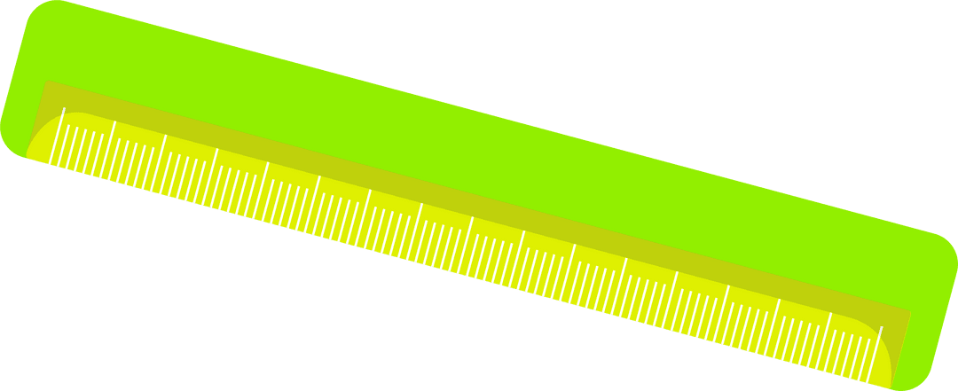 Neon Green Transparent Ruler on Transparent Background