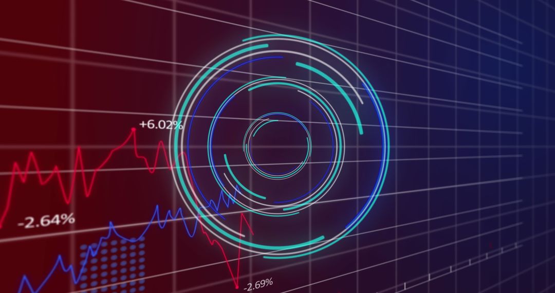 Neon Digital Interface with Financial Data Analytics