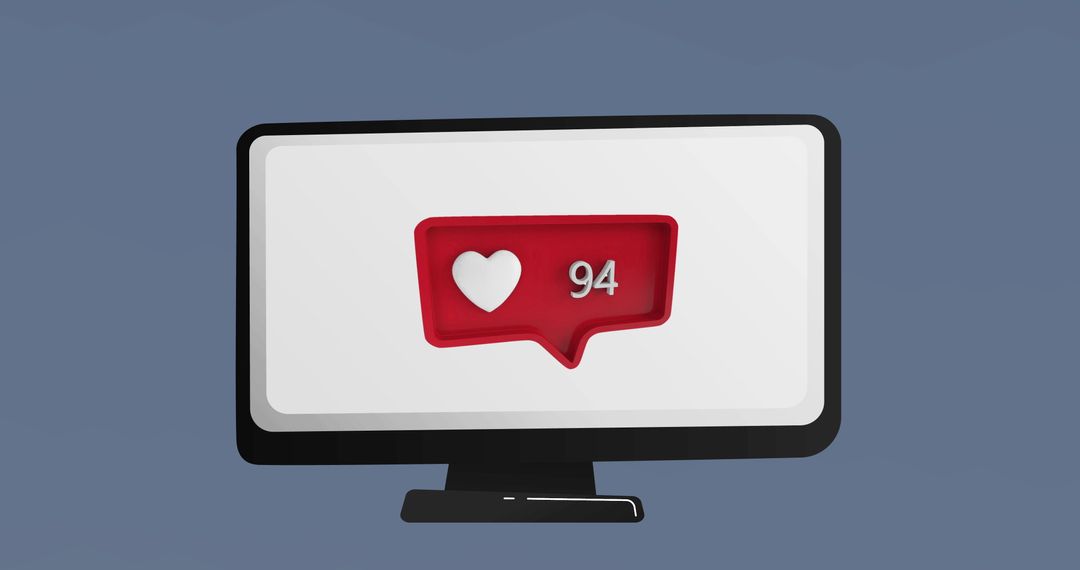 Social Media Engagement Concept with Heart Icon on Screen