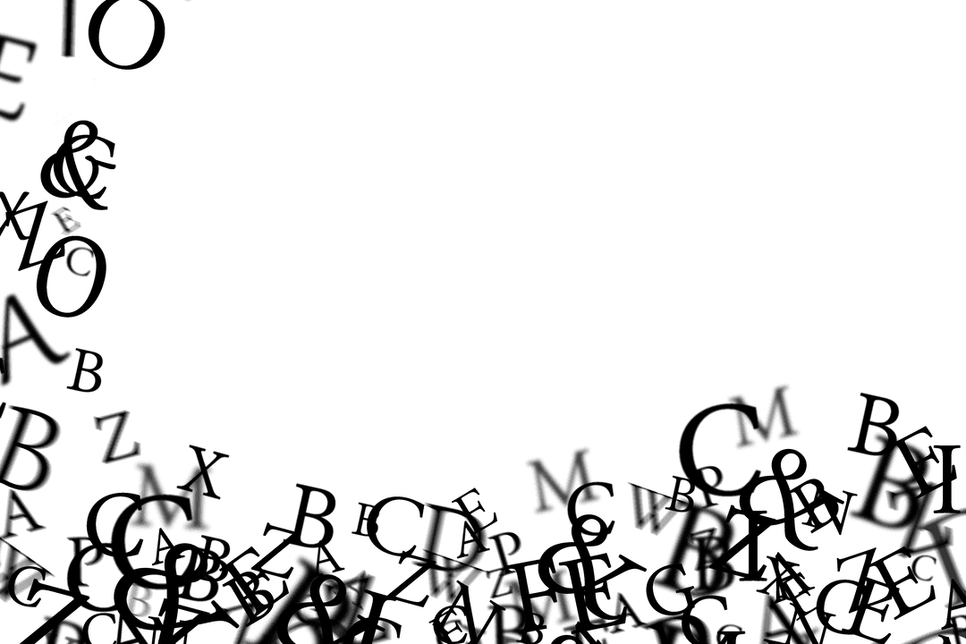 Black Letters on Transparent Background for Modern Designs