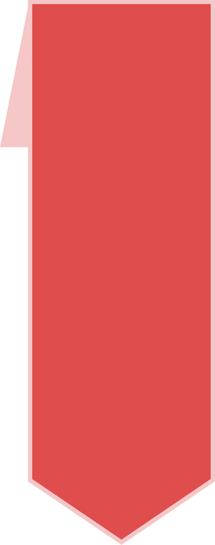 Transparent Red Ribbon Illustration with Geometric Simplicity