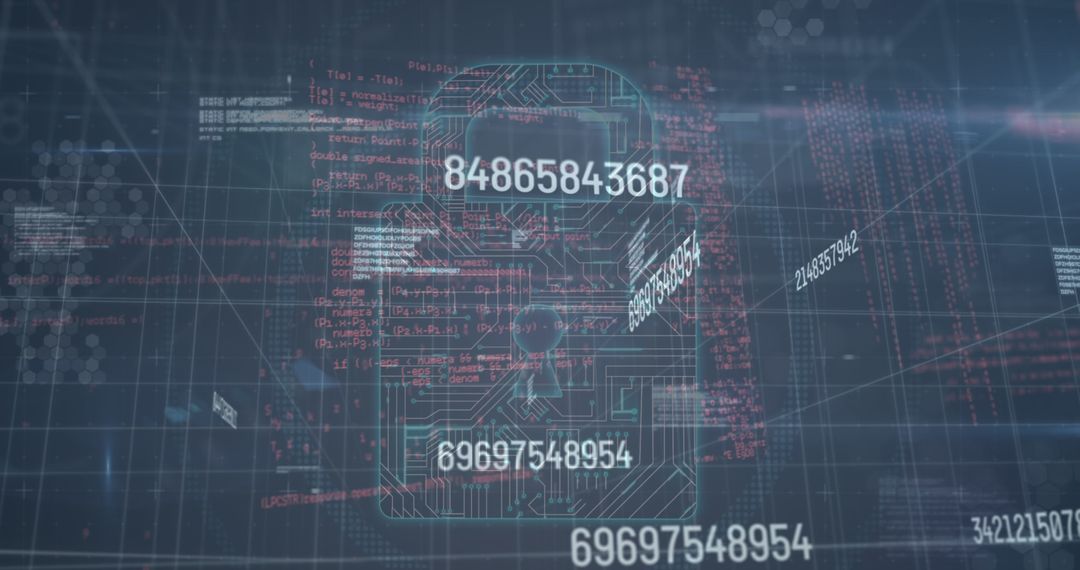 Digital Security Concept with Padlock and Data Visualization