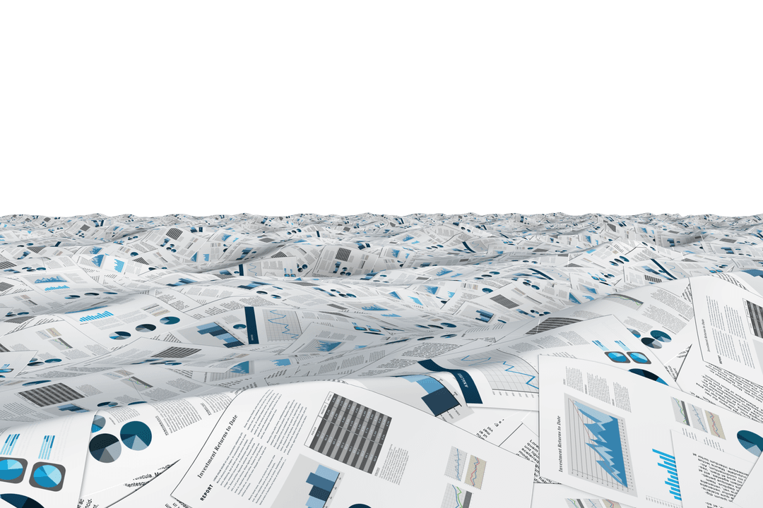 Transparent Background of Business Documents with Diagrams