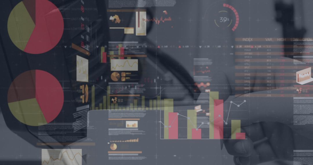 Close-Up of Credit Card Payment with Digital Data Analytics Interface