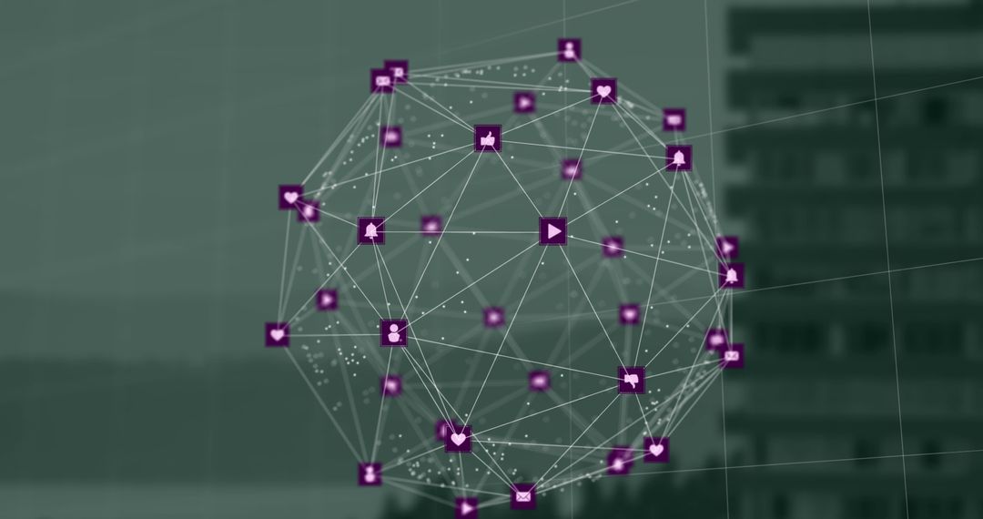 Digital Icons Sphere Representing Global Networking