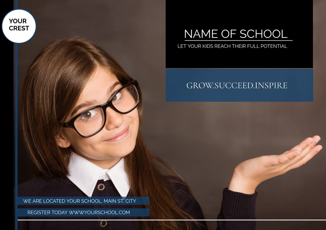 Confident Young Student in Glasses Promoting Academic Excellence - Download Free Stock Templates Pikwizard.com