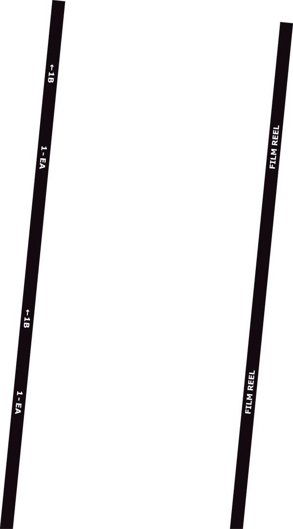 Minimalist Diagonal Film Reels on Transparent Background