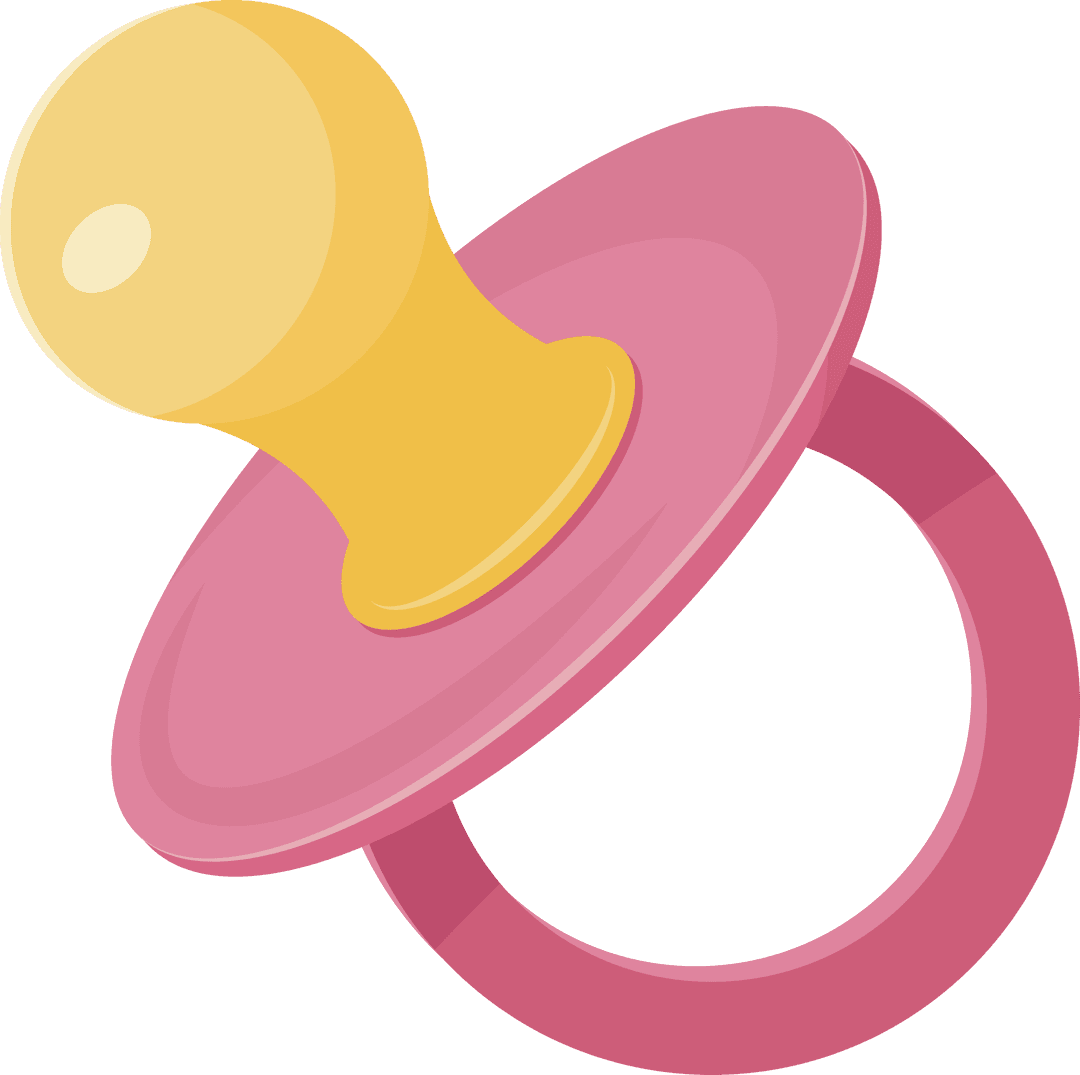 Pink Baby Pacifier Vector on Transparent Background