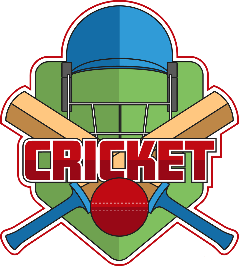 Transparent Cricket Logo Design with Bat and Helmet Emblem