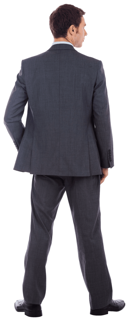 Professional Businessman in Grey Suit Transparent Background