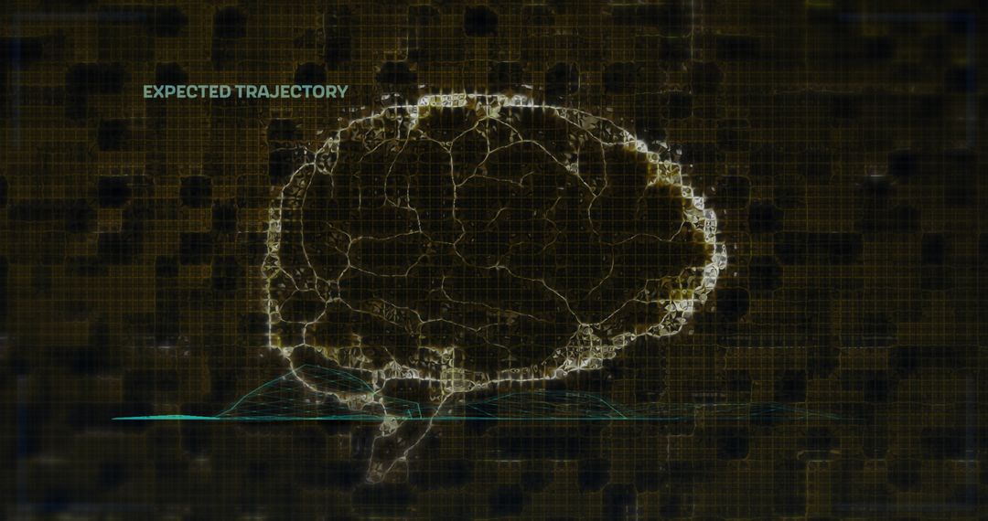 Futuristic Brain with Digital Data Patterns and Connections