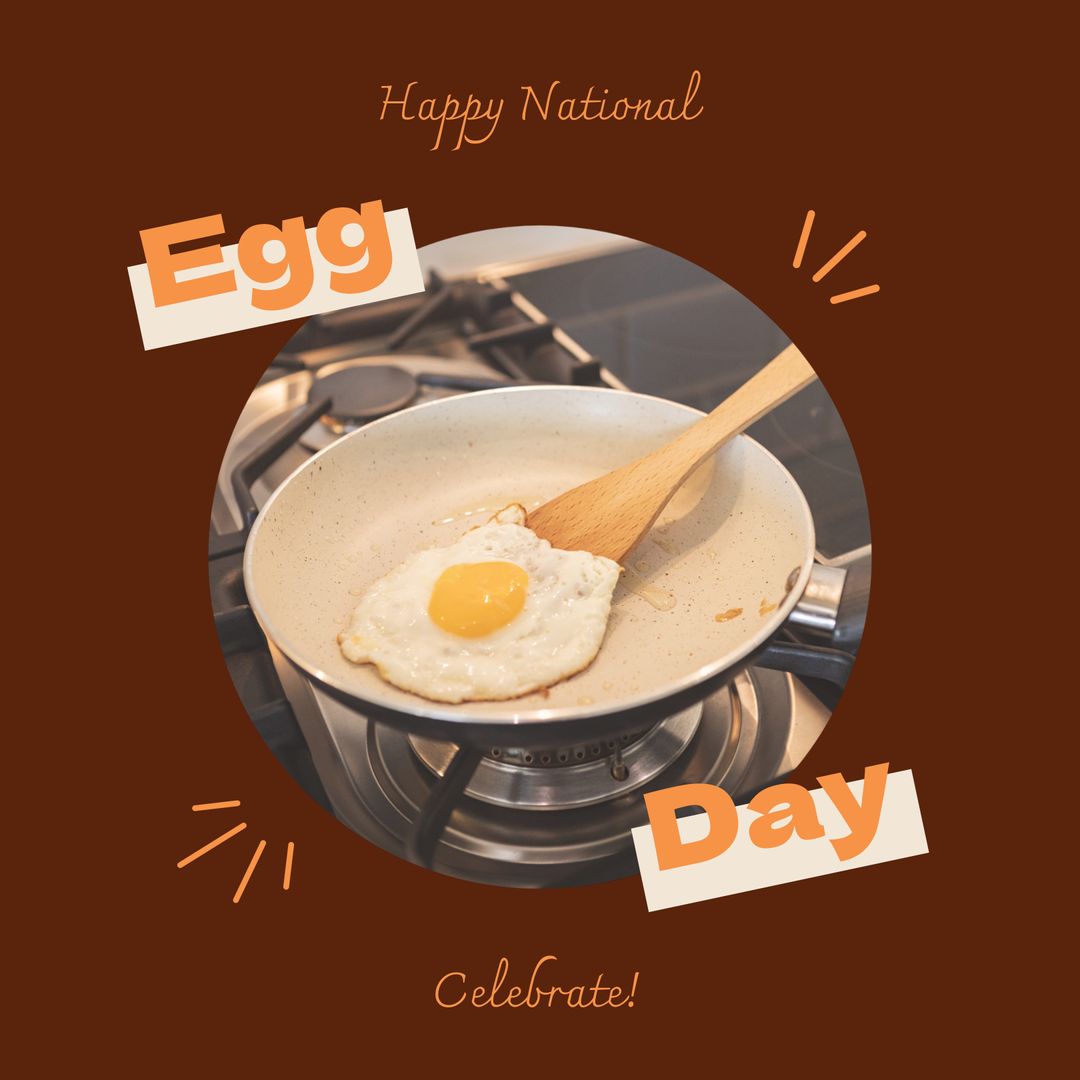 Celebration of National Egg Day with Cooking Egg in Frying Pan