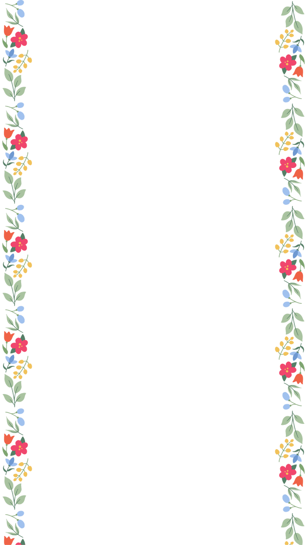 Floral Border With Copy Space on Transparent Background