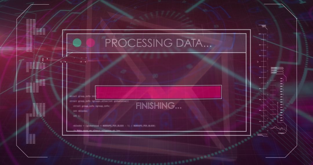 Futuristic Digital Interface with Data Processing Bar