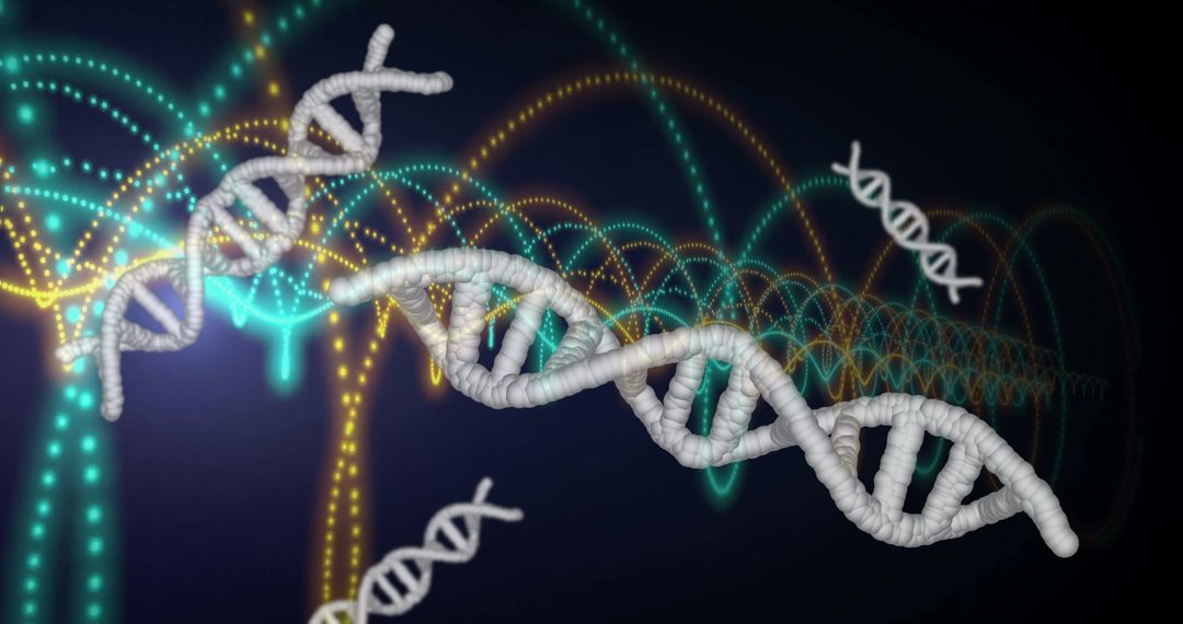 Genetic Data Visualization with DNA Strands and Light Trails