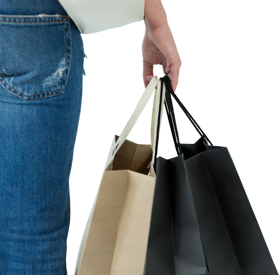 Caucasian Woman Holding Shopping Bags Cutout Transparent Background - Download Free Stock Images Pikwizard.com