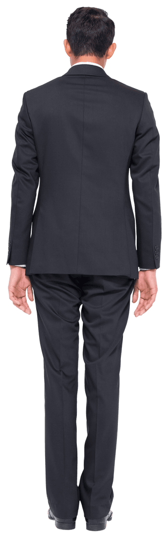 Transparent View of Businessman Turning Back