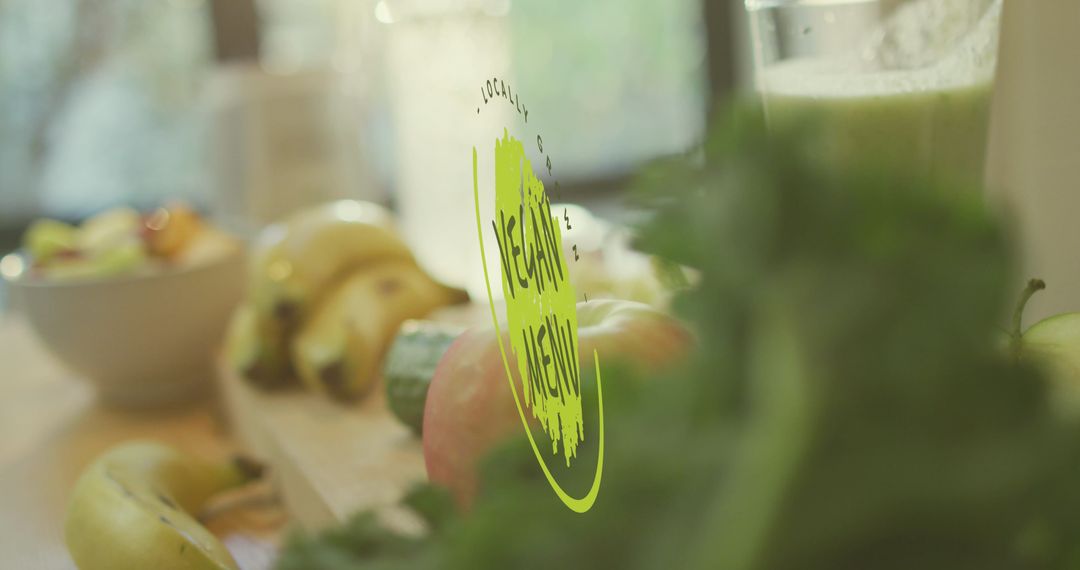 Vegan Menu Concept in Modern Kitchen with Fresh Produce