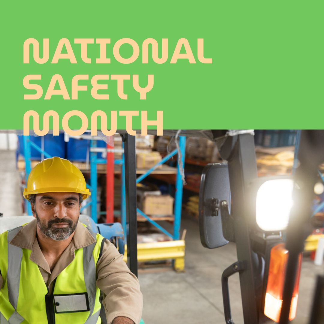 National Safety Month Highlighting Forklift Safety in Warehouse - Download Free Stock Templates Pikwizard.com