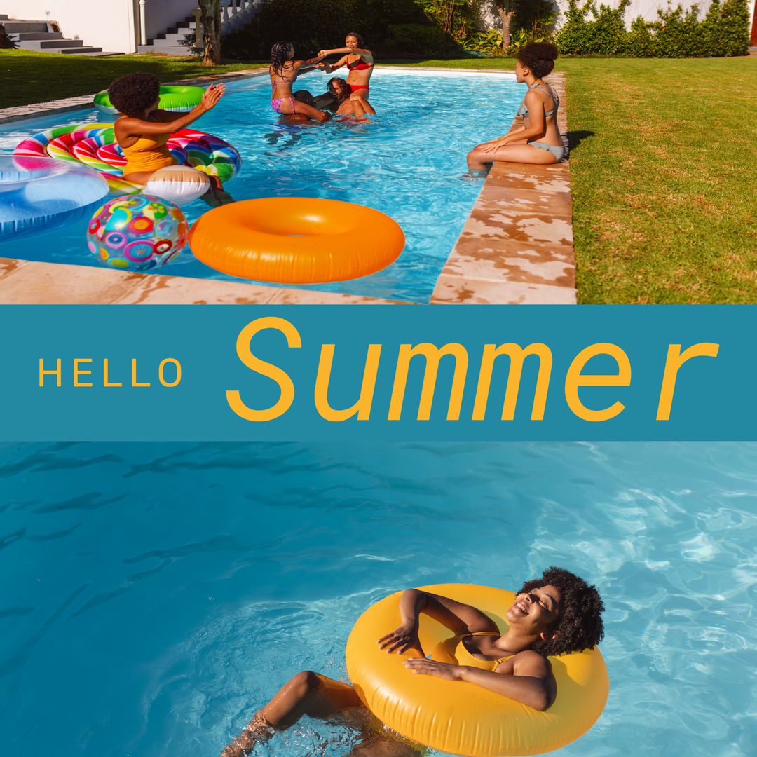 Diverse Friends Enjoying Pool Together Celebration