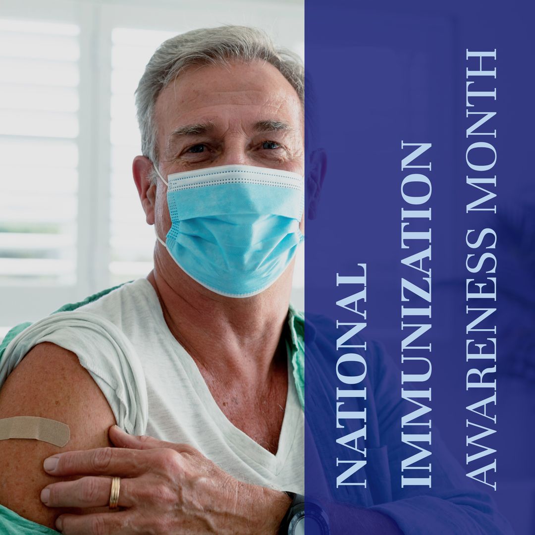 National Immunization Awareness Banner with Man Receiving Vaccine