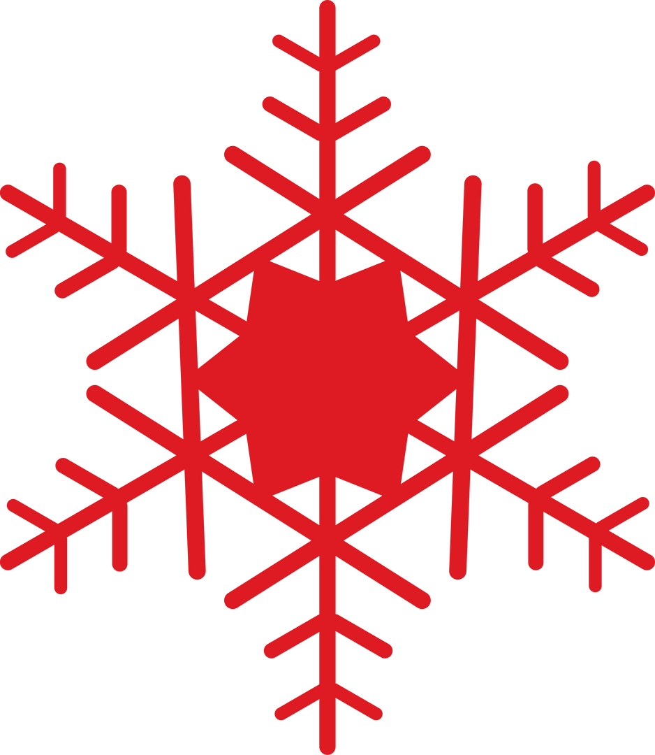 Big Red Snowflake PNG Illustration on Transparent Background - Download Free Stock Images Pikwizard.com