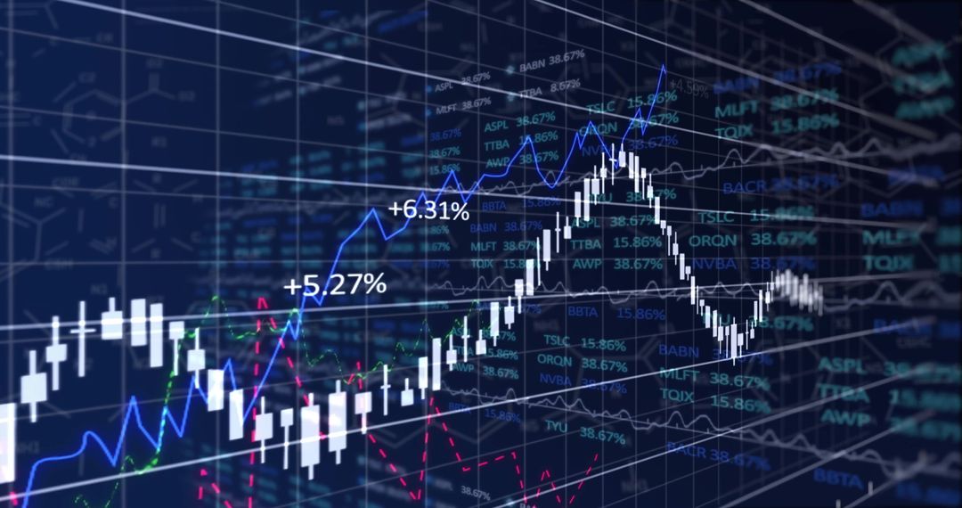 Stock Market Analysis with 3D Digital Trading Dashboard Interface