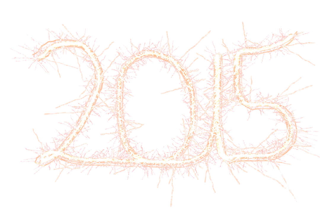 2015 Sparkler Text on Transparent Background for New Year Celebration