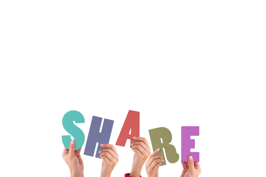 Hands Holding Colorful Letters Spelling Share Transparent