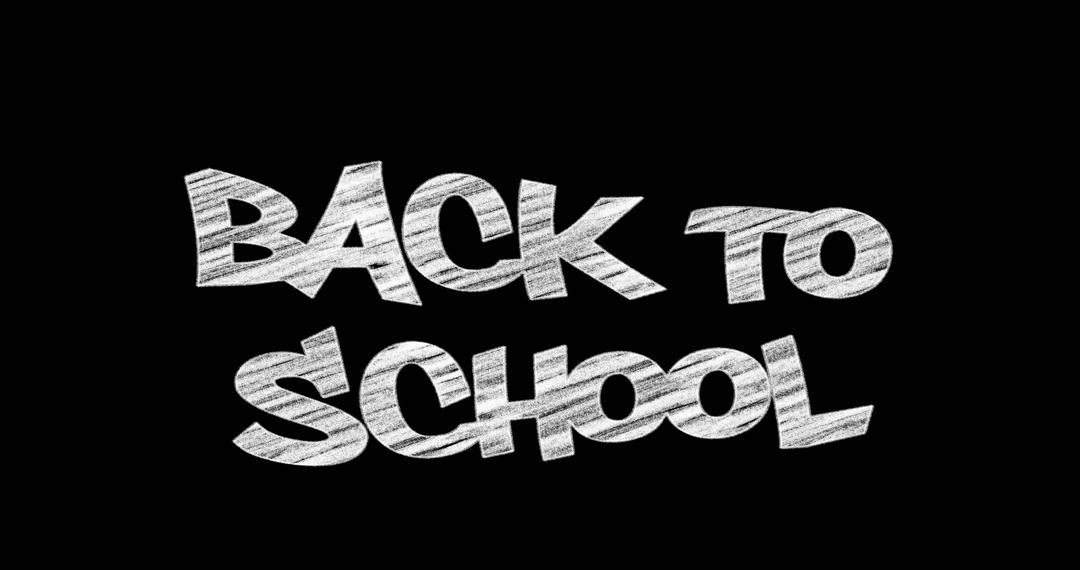 Chalkboard Style Back to School Text on Black Background