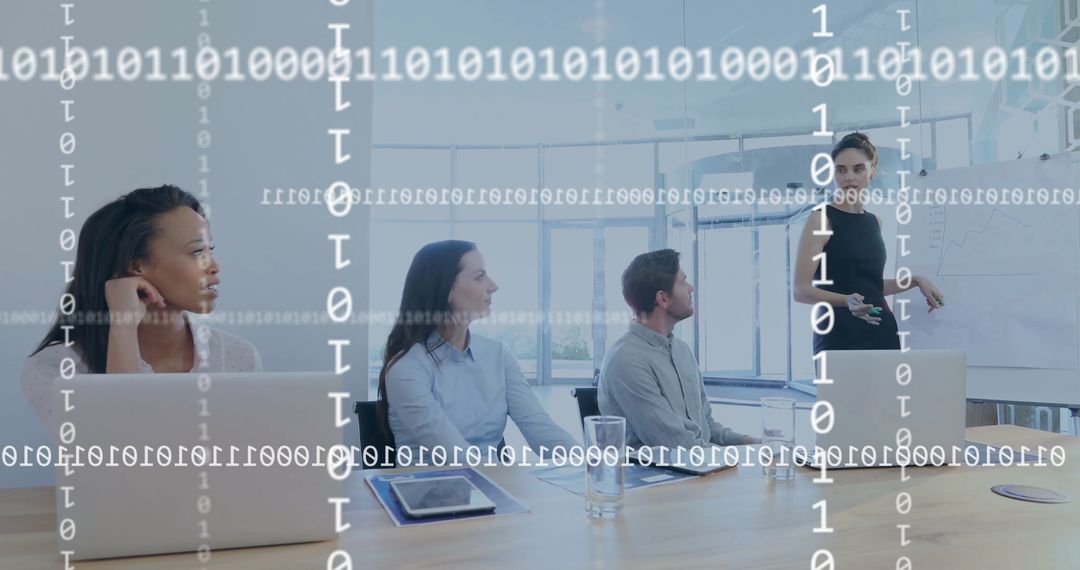 Diverse Team Discussing Data Solutions in Modern Office