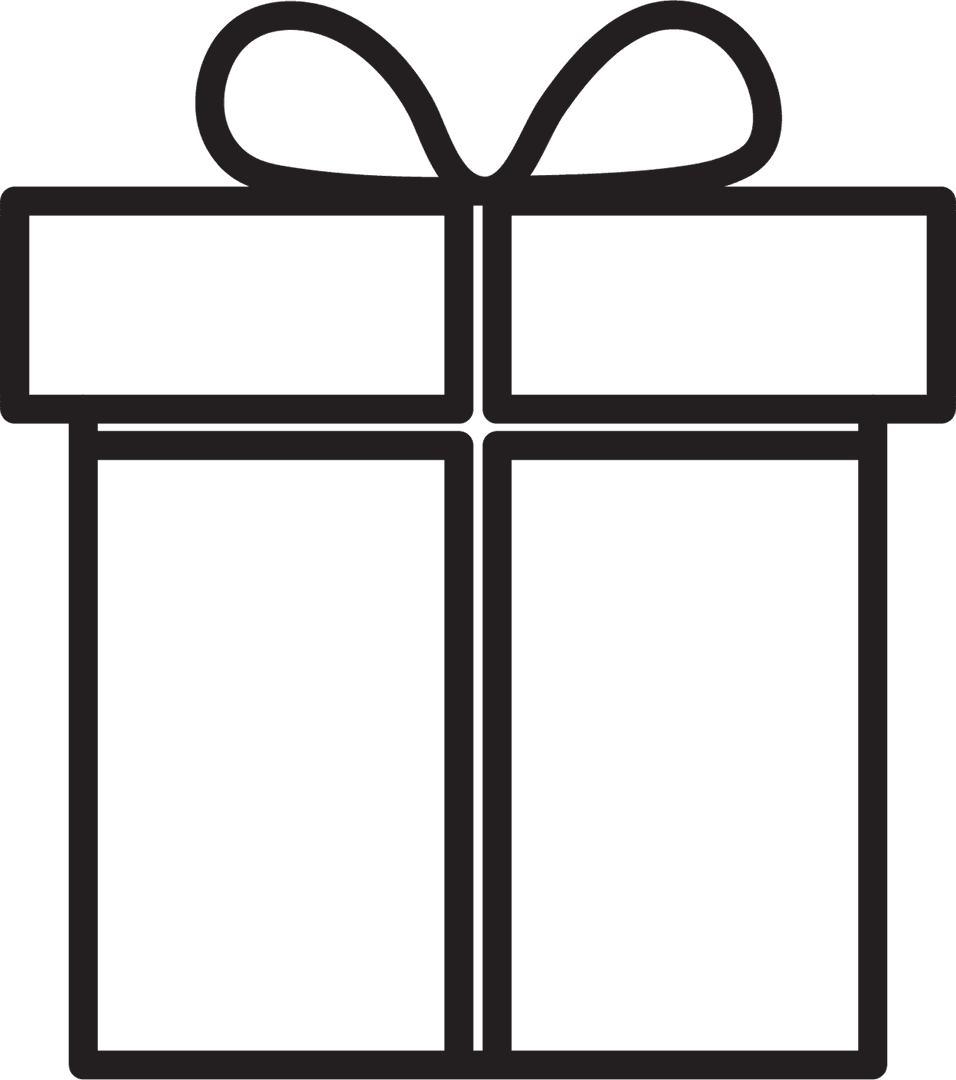 Transparent Gift Box Illustration with Ribbon and Bow