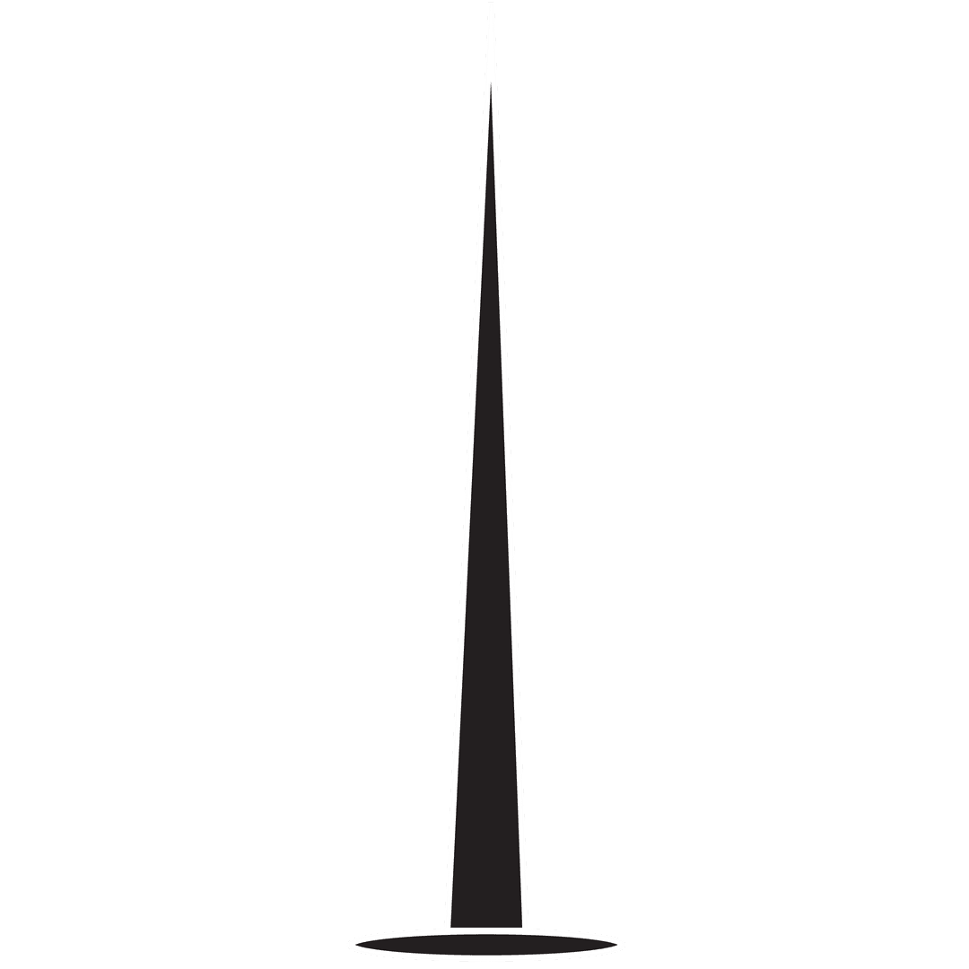 Black Needle Illustration on Transparent Background