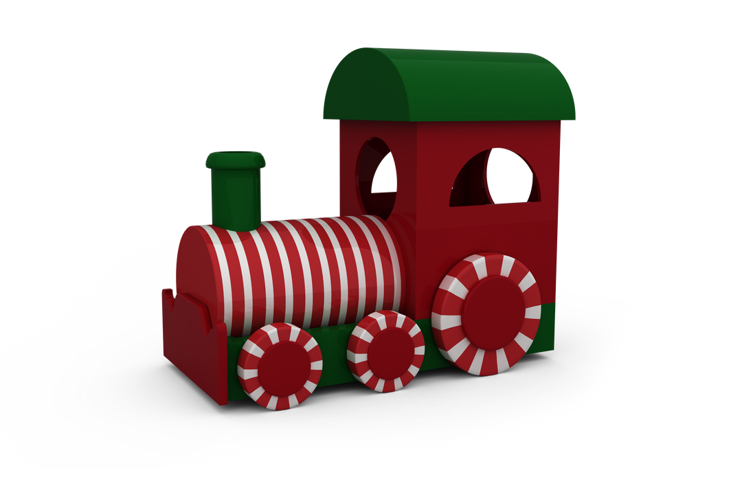 Red Toy Train with Green Roof on Transparent Background in Isolated View - Download Free Stock Images Pikwizard.com