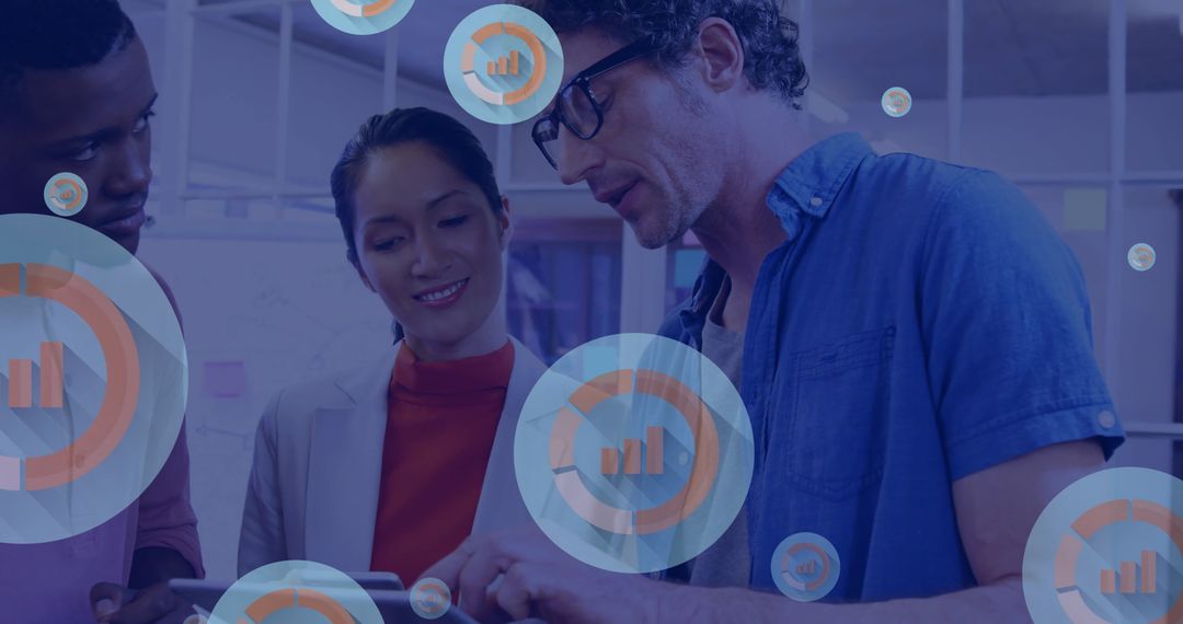 Diverse Team Engaged in Technology Discussing Digital Networks