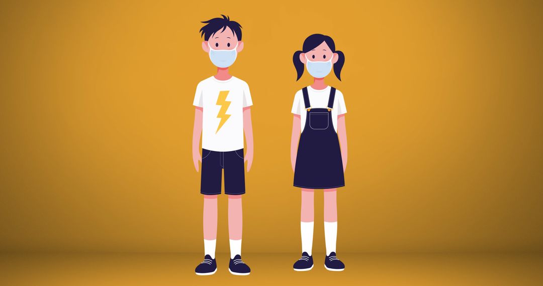 Kids Social Distancing with Masks Concept Design