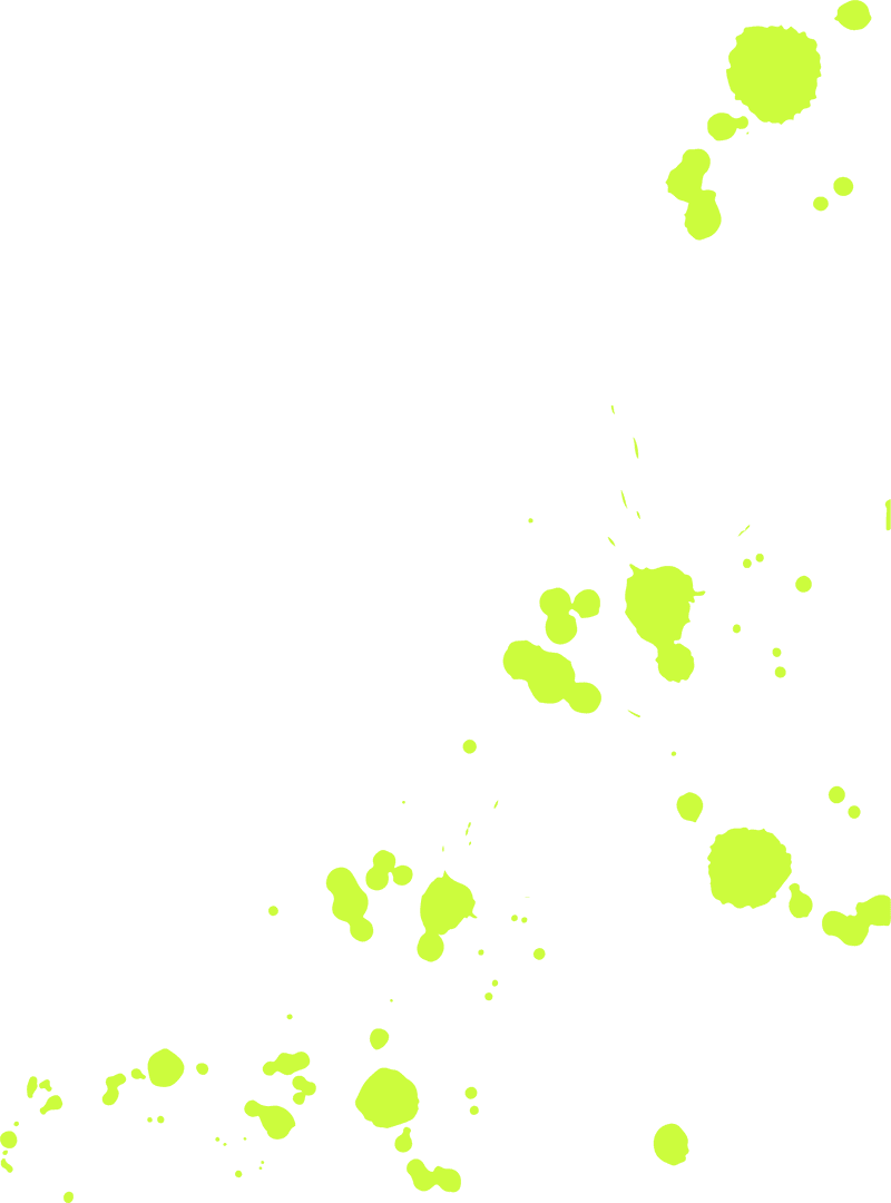 Neon Green Paint Splatters on Transparent Background for Dynamic Designs