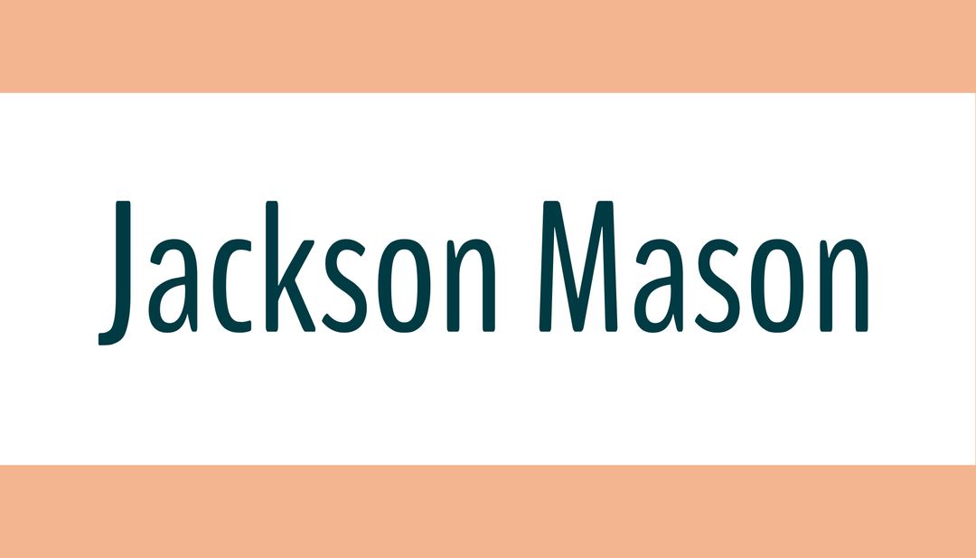 Jackson Mason Text on White Background with Peach Border - Download Free Stock Templates Pikwizard.com