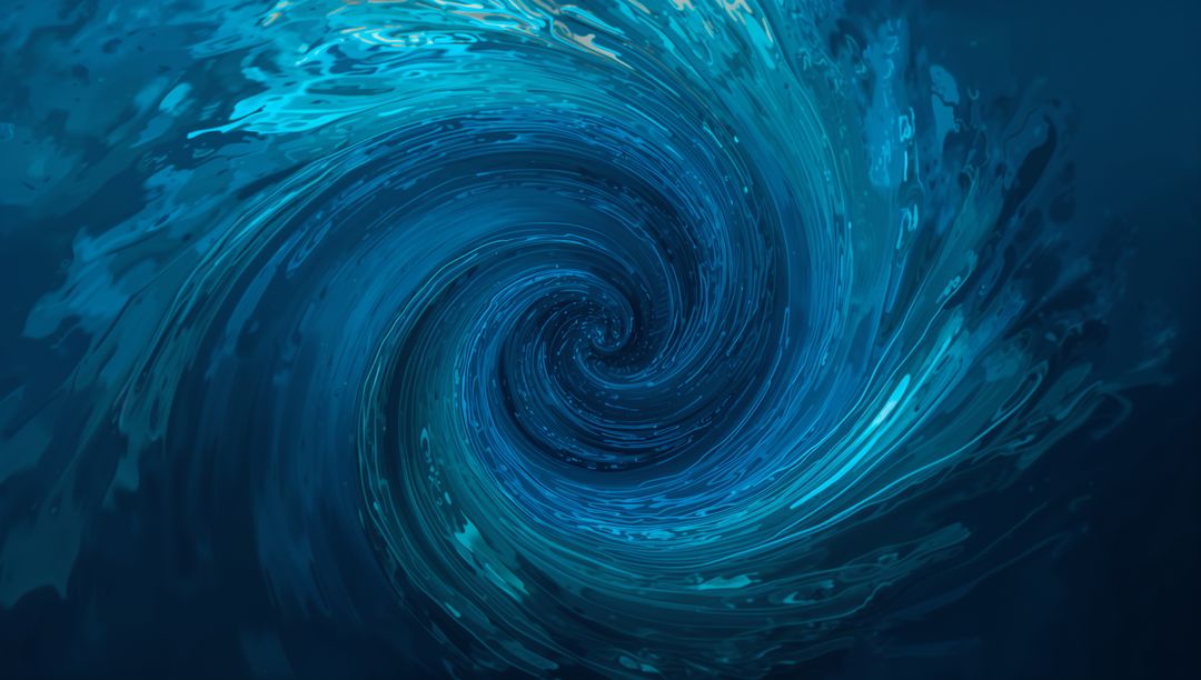 Dynamic Abstract Swirling Blue Vortex Fluid Motion
