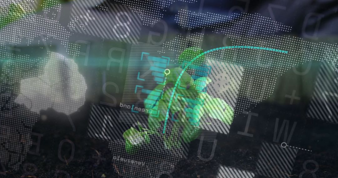 Soldier with Rifle in Futuristic Digital Display