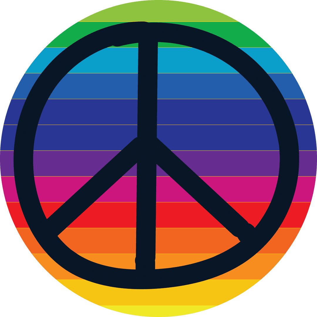 Transparent Rainbow Peace Symbol for Support and Unity